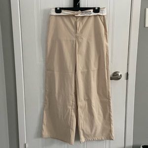 🩻BEIGE WIDE LEG LOW WAIST PANTS